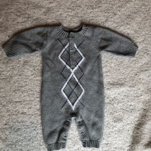 0-3 month Argyle One Piece